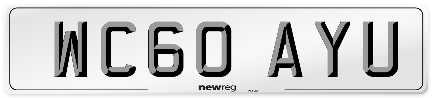 WC60 AYU Number Plate from New Reg